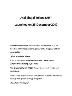 Atal Bhujal Yojana (AJY)