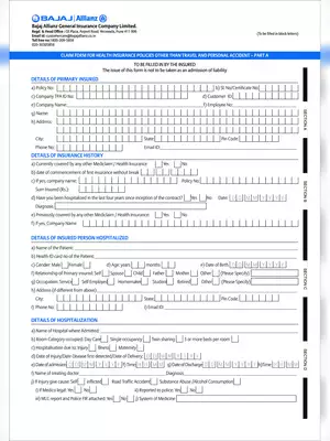 Bajaj Allianz Health Insurance Claim Form