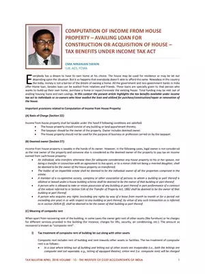 Computation of Income From House Property