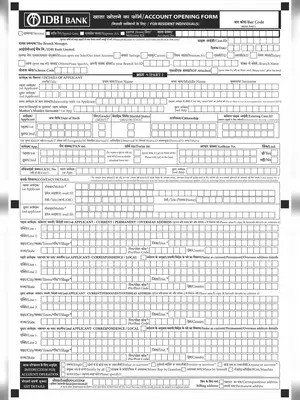 IDBI Accounts Opening Form