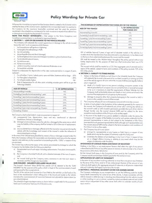 IFFCO-Tokio Car Insurance Policy Details