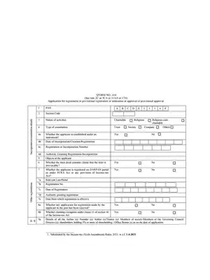 Application Form 10A for Registration of Charitable Trust