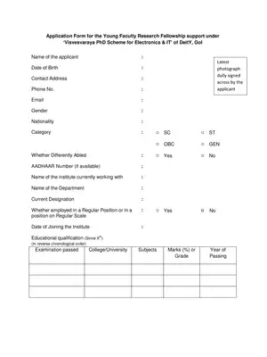 Application Form Visvesvaraya PhD Scheme For Electronics & IT