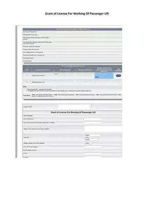 Application From Grant of License For Working Of Passenger Lift Delhi