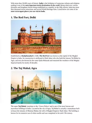 Best Tourist Places to Visit in India