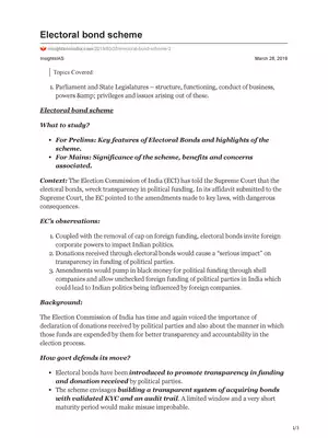 Electoral Bond Scheme UPSC Topics