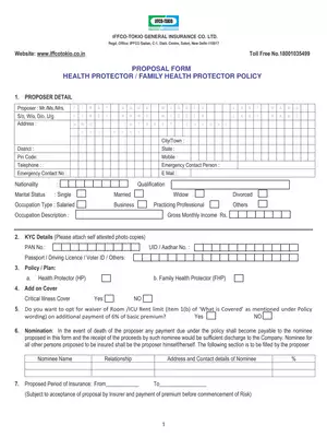 IFFCO-Tokio Individual Health Protector Policy