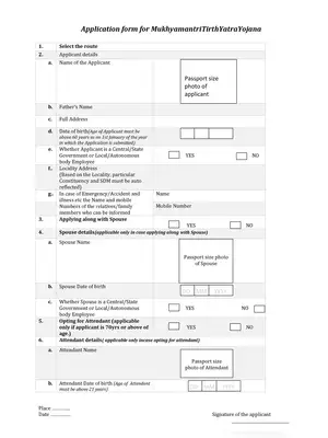 Mukhyamantri Tirth Yatra Yojana Application Form Delhi