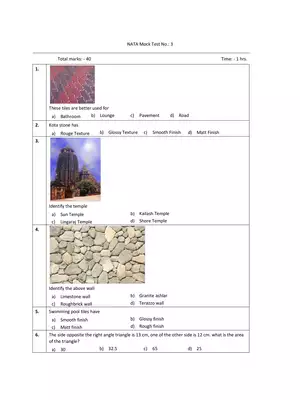 NATA Previous Year Question Paper 3