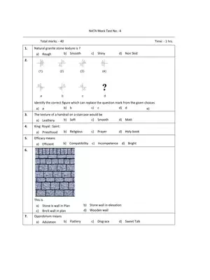 NATA Previous Year Sample Question Paper 4