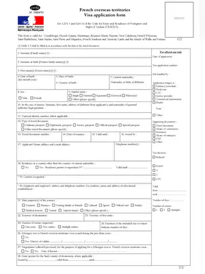 Visa Application Form France