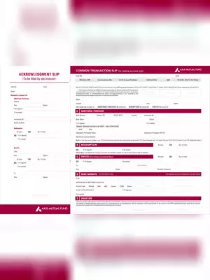 Axis Mutual Fund Common Transaction Form Slip