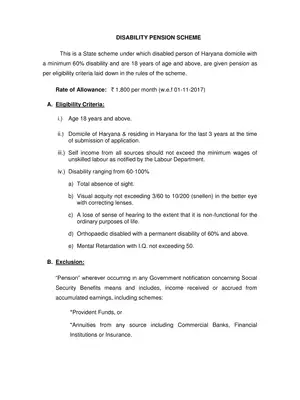 Haryana Disability Pension Scheme