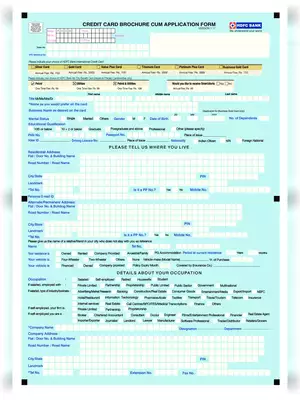 HDFC Credit Card Application Form