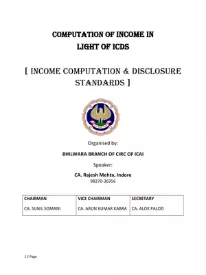 Income Computation & Disclosure Standards