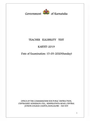 KARTET Recruitment & Exam 2020