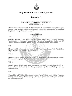 OPJS University Polytechnic First Year Syllabus