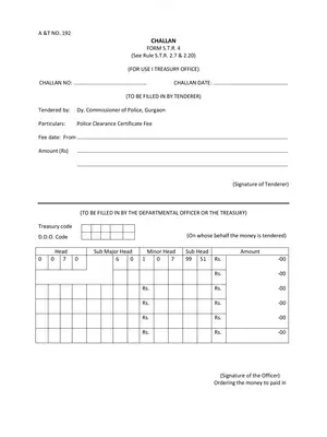 Haryana Treasury Challan