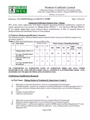 NCL Recruitment Notification 2020