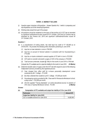 CA Final (New) Indirect Tax Laws May 2019