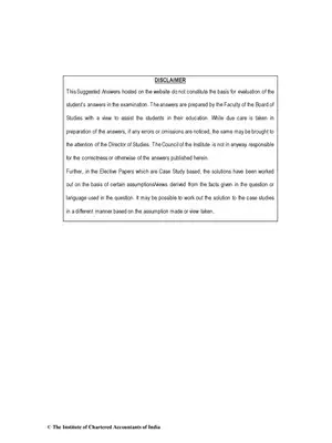 CA Final (New) Multidisciplinary Case Study Question Paper Nov 2018