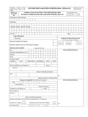 Income Tax Challan Form 286