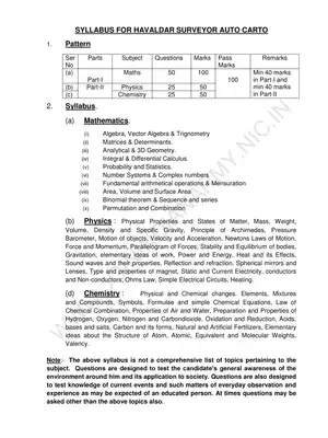 Indian Army Havaldar Surveyor Syllabus