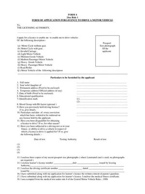 Jharkhand Permanent Motor Vehicle License Form 04