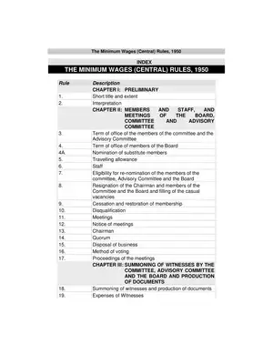 The Minimum Wages (Central) Rules, 1950