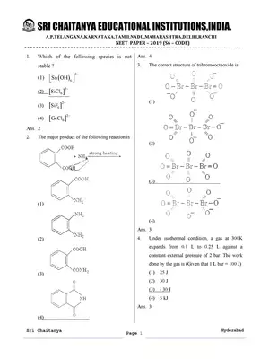 NEET 2019 Question Paper With Solutions Code S6