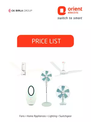 Orient Home Appliances Price List 2025