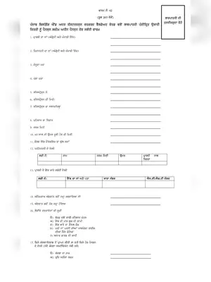 Pension Scheme Punjab Application Form