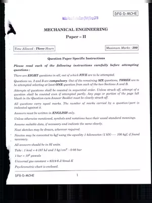 UPSC Indian Forest Service (Main) Mechanical Engineering Paper-II Exam 2019