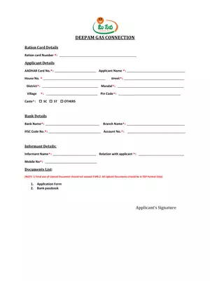 AP Meeseva Deepam Gas Connection Form