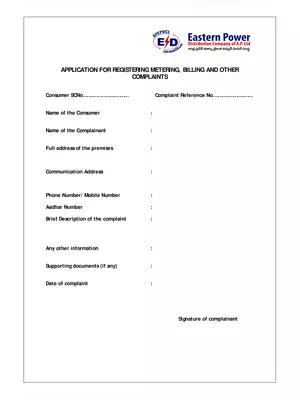 AP Meeseva EPDCL Consumer Complaint Form