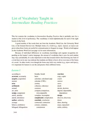 Blocking Vocabulary Words List