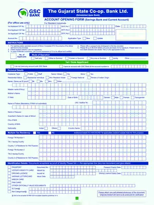 GSC Bank Account Opening Form (Saving & Current)