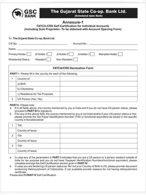 GSC Bank FACTA Individual Form