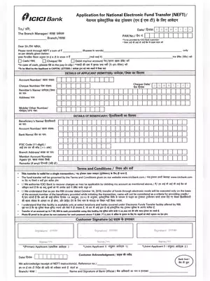 ICICI NEFT Form