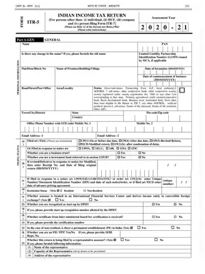 ITR-5 Form 2020-21