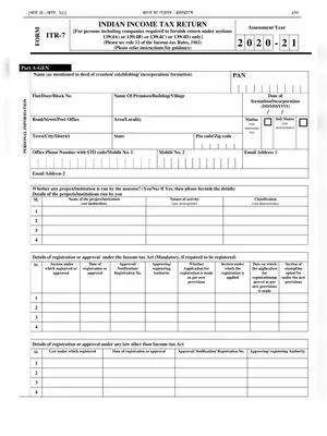 ITR-7 Form 2020-21