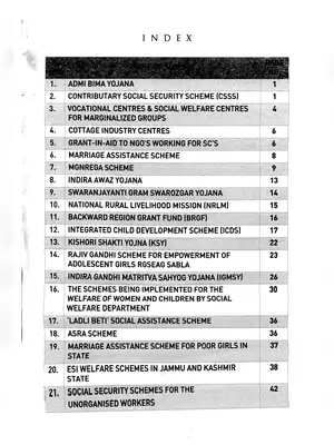 Jammu and  Kashmir Govt Schemes List