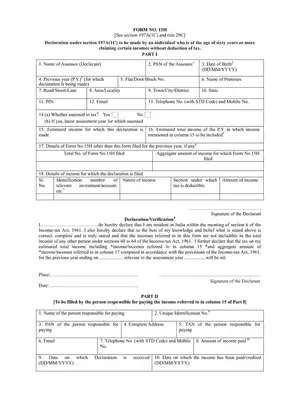 Jammu Co-Operative Bank Form 15H