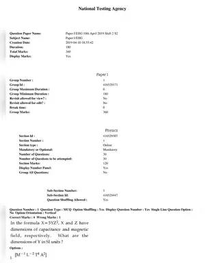 JEE Main 10th April 2019 Question Paper Shift 2