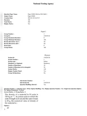 JEE Main 10th Jan 2019 Question Paper Shift 1