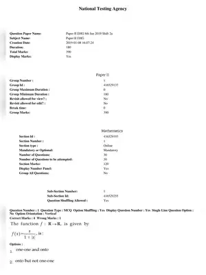 JEE Main 8th Jan 2019 Question Paper Shift 1