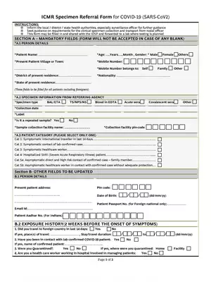 Form 44 for Corona Testing