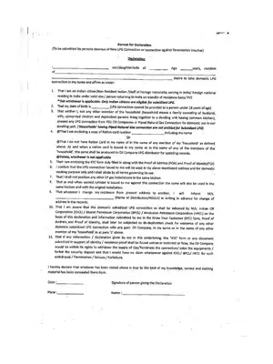 Indane Gas Connection Form