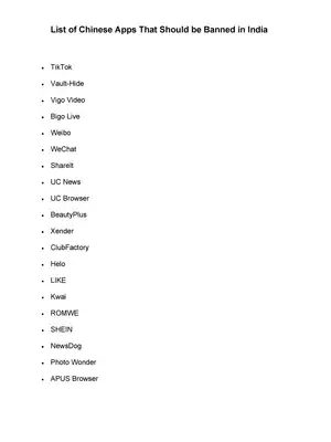 List of Chinese Apps That Should be Banned in India