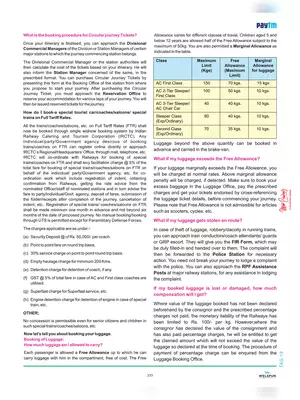 Railway Luggage Booking Rules